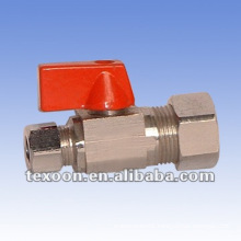 mini ball valve angle valve with red handle